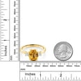 thumbnail image 3 of Gem Stone King 1.75 Ct Oval Checkerboard Yellow Citrine 18K Yellow Gold Plated Silver Ring (Size 8), 3 of 4