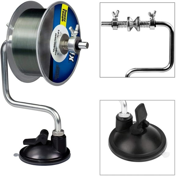 SPRING PARK Stainless Steel Fishing Spooler, 1Pcs Fishing Line Spooler with Suction Cup Fishing Reel Fishing Tackle Spooler System