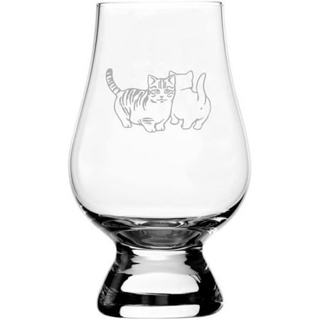 

Munchkin Front View Cat Themed Etched 6.5oz Glencairn Whisky Glass
