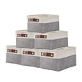 thumbnail image 1 of DECOMOMO Paniers de Rangement pour Étagères Bacs de Rangement Durables Petits (Gris et Blanc, Lot de 6), 1 of 6