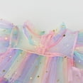 thumbnail image 5 of Hotiary Toddler Baby Girls Layered Tulle Puffy Dress Kids Rainbow Color Short Ruffle Sleeve Mesh Princess Dress Children Wedding Birthday Ball Gown Prom Cake Dress for 1-10 Years, 5 of 8