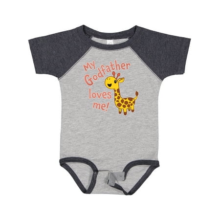 

Inktastic My Godfather Loves Me- Cute Giraffe Gift Baby Boy or Baby Girl Bodysuit