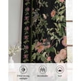 thumbnail image 6 of Black Spring Floral Sheer Curtains 39 Inch Length 2 Panels Set for Living Room/Bedroom, Elegant Pastoral Flowers Birds Retro Art Kitchen Curtains Grommet Curtains Window Treatments 27.5"x39"x2, 6 of 7