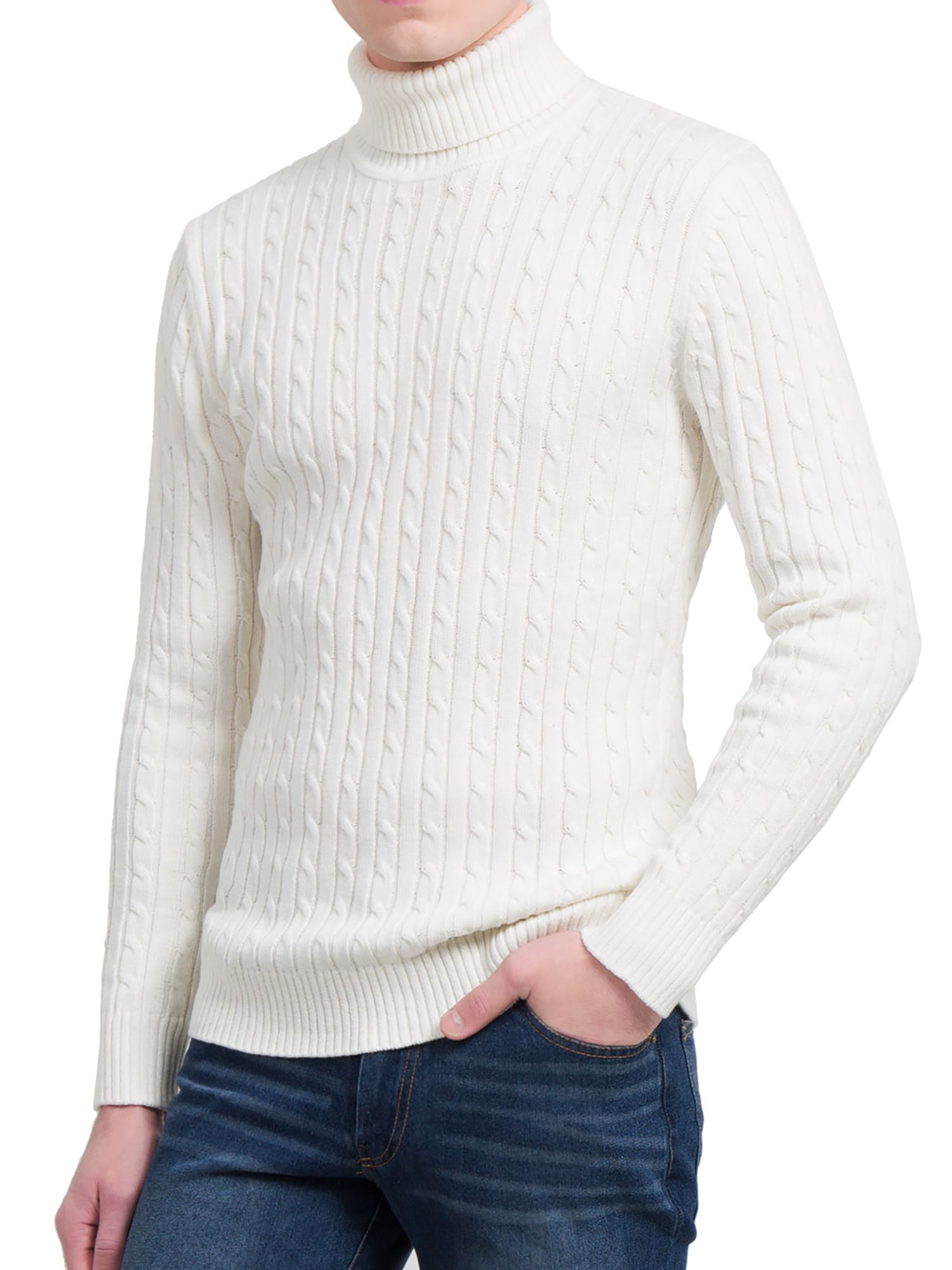 white knitted turtleneck mens