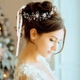 thumbnail image 4 of Diadema de novia para boda, accesorios para el cabello de novia con perlas de cristal plateado, accesorios para el cabello para mujeres y niñas, 4 of 8