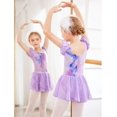 thumbnail image 4 of Arshiner Girls Ruffle Sleeve Ballet Dance Dress Tutu Skirted Leotard | with Two Layers Sequins Asymmetrical Tulle Skirt, Soft High Stretchy Fabric, 4 of 5
