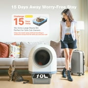 Smart Self-Cleaning Cat Litter Box with APP Control & Odor-Free Technology, Automatic Litter Box for Cats (Remote Monitoring) Cat Litter Box with Litter Control Pedal