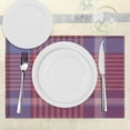 thumbnail image 3 of Ambesonne Checkered Place Mats Set of 4, Retro British Culture, Standard Size, Purple Lavender Orange, 3 of 6