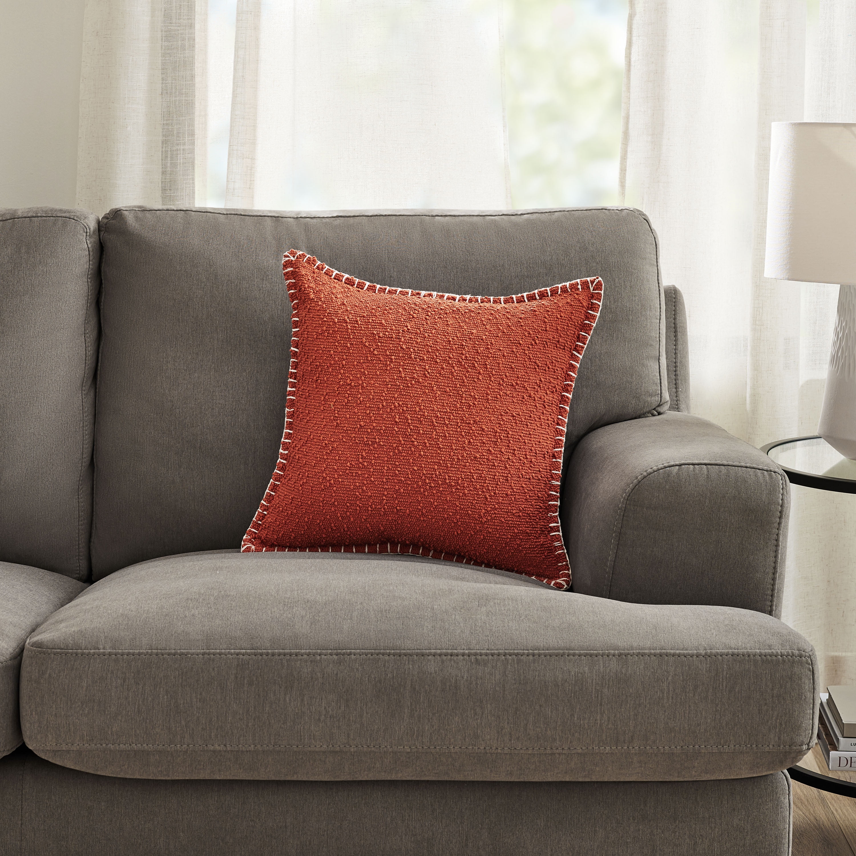 (2 pack) Mainstays Red Canyon Pillow with Whipstitch Edges 18x18