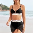 thumbnail image 6 of Quealent High Waisted Bikini Sets for Women Tummy Control Swimsuits 3 Piece Bathing Suits Neon Swimwear with Skirt 2026 Black for Size M, 6 of 9