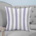 thumbnail image 4 of Purple Grey Stripe 16x16 Pillow Covers Set of 2, Modern Farmhouse Vertical Striped Throw Pillow Covers Decorative Couch Cushion Case, Microfiber Square Pillowcases for Bedroom Car Living Room, 4 of 7