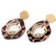 thumbnail image 2 of Accesorio de joyería de pendientes colgantes de diamantes de imitación de aleación colgante geométrico de mujer elegante (rojo), 2 of 6
