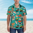 thumbnail image 4 of Sushi Hawaiian Shirts For Men, Summer Short-Sleeve Relaxed-Fit Button-Down Shirts Xx-Large, 4 of 9
