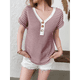 thumbnail image 3 of Blusa de Mujer con Botones y Corta Color Vino Tinto XXL, 3 of 8