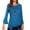 Blue, variant on Aloohaidyvio Women's Fall Casual Solid Color Flared Long Sleeve T-Shirt Round Neck Loose Basic Blouse Tops Red S