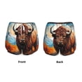 thumbnail image 3 of Susaid Oil Painting Style Iceberg Yak Print Women's High Waisted Running Shorts Quick Dry Athletic Gym Track Workout Shorts Zip Pocket-XX-Large, 3 of 7