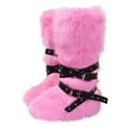 thumbnail image 1 of Pink Ladies Flat Heel Snow Boots With High Top Warm Winter Long Tube For Casual Wear, 1 of 5
