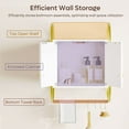 thumbnail image 6 of Bestier Wall-Mounted Bathroom Cabinet Storage over Toilet, Medicine Cabinet,  Kitchen Cabinet with Towel Bar & 4 Hooks in White, 6 of 11