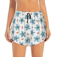 thumbnail image 4 of Lsque Flower Leaves Printed Women's Running Shorts with Liner Pockets,Elastic Quick Dry Workout Athletic Gym Yoga Shorts,Womens High Waist Shorts-Small, 4 of 9