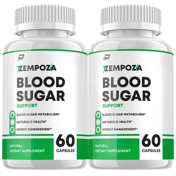 (2 Pack) Zempoza Blood Support Capsules - Zempoza Naural Dietary Supplement, Zempoza Sugar Support Capsules, Zempoza Pills, Zampoza, Zempoza Reviews (120 Capsules)