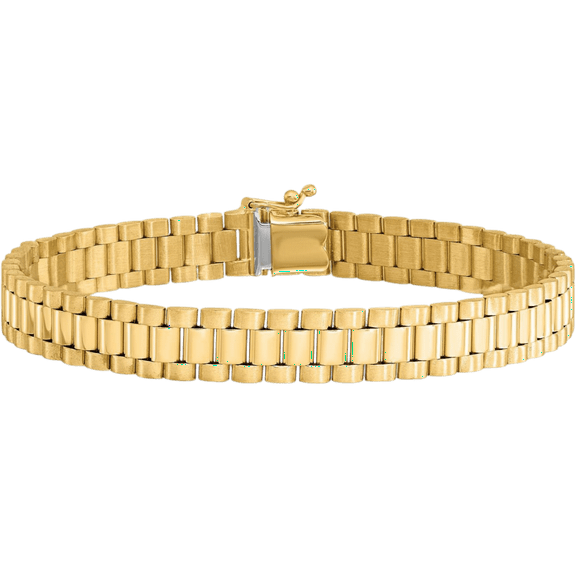 14K Solid Yellow Gold Mens Link Chain Bracelet
