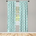 thumbnail image 4 of Ambesonne Winter Window Curtains, Snowy Pine Forest Snow Dots, Each 28" W x 84" L, Seafoam White and Umber, 4 of 4