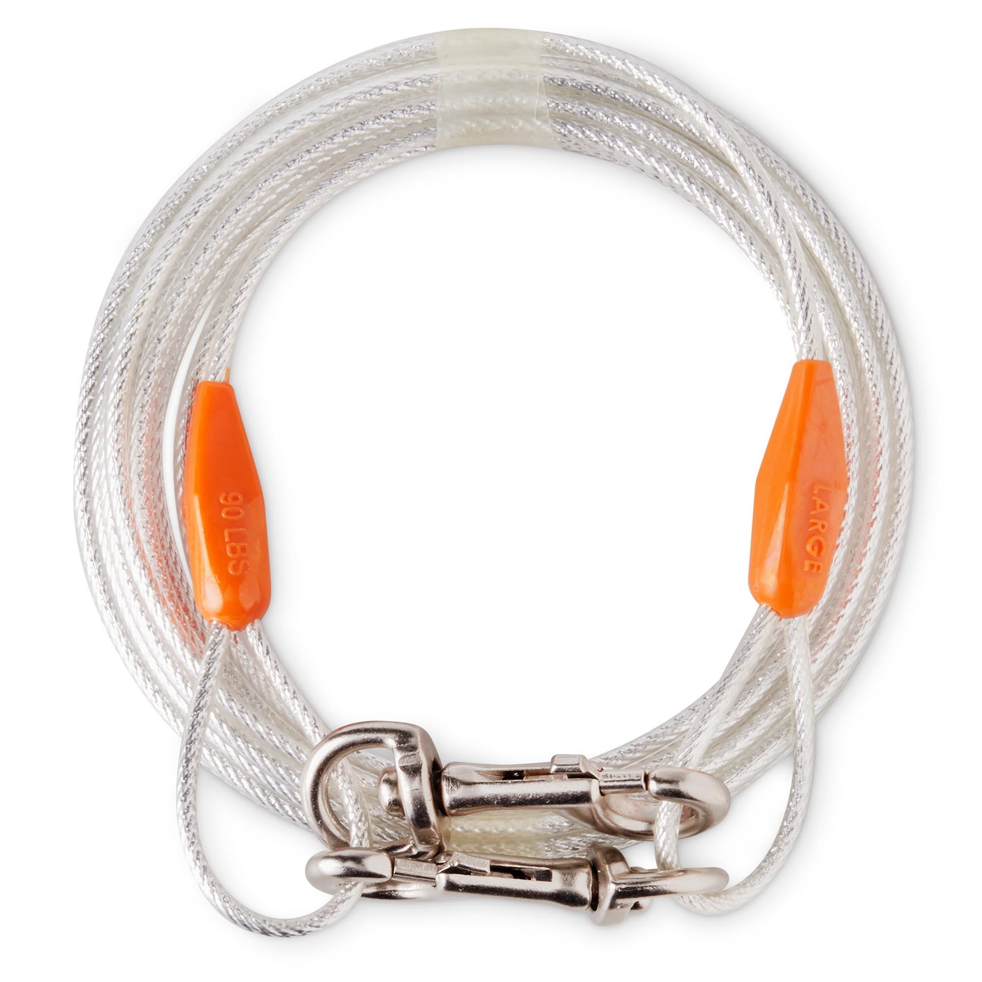 Vibrant Life 25ft Reflective Vinyl-Covered Tie-Out Cable for Dogs Up To 90 Pounds