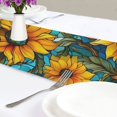 thumbnail image 4 of Yayeee Table Runner 70 inches Long for Home Kitchen Rectangle Dining Table Holiday Party Decoration, Stained Glass Sunflowers Pattern, 4 of 7