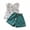 Green, variant on Trolimons Summer Flying Sleeve Printed Top Tie Shorts Sets Outfits (Toddler), Size 5 - 7 Years