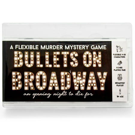Bullets on Broadway Murder Mystery Party Game for 3-20 Players | Play In-Person or Virtually | Broadway-Themed Game Fun for Ages 13+ | USB Loaded with Printable Game Files | Play Multiple Times