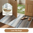 thumbnail image 3 of NewBuros 9'x12' Area Rugs for Living Room, Washable Rug Boho Moroccan Neutral Geometric Soft Indoor Rug, Low Pile Non-Slip Print Pattern Rug for Bedroom Dining Room, Blue Brown, 3 of 10