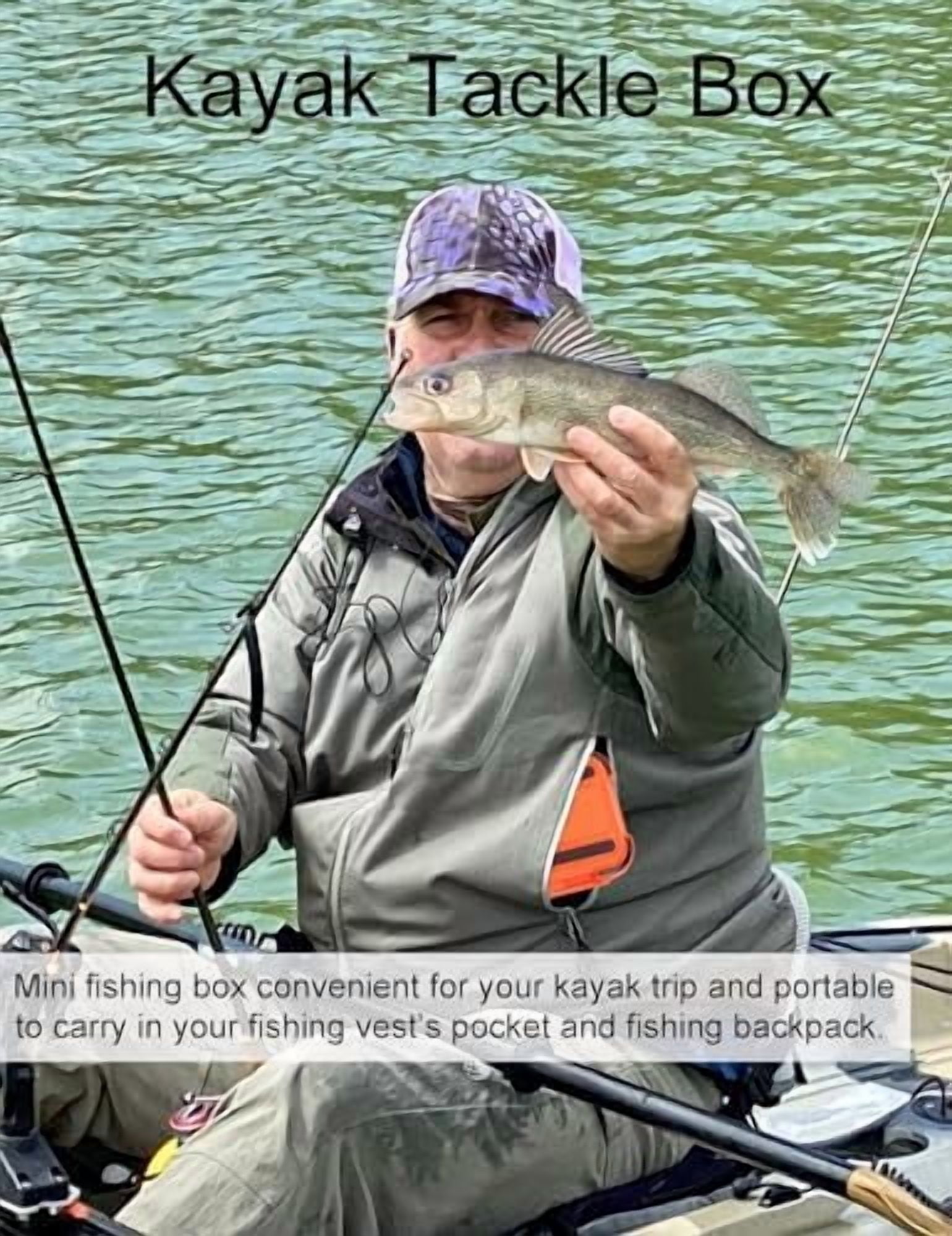 RibRave Small Kayak Mini Tackle Box Waterproof Fishing Lure Box Terminal Storage Fishing Hook Organizer