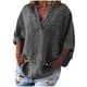 thumbnail image 1 of Vestidos Casuales Para Mujer, Blusas De Mujer De Moda Blusa informal de manga corta con solapa y cuello halter para mujer, color liso, con mangas 3/4, 1 of 5