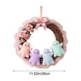 thumbnail image 3 of Halloween Ghost Wreath for Front Door, Cute Non-Scary Seasonal Home Decor, Handcrafted Cloth Wreath with Pastel Ghost Figurines for Indoor Outdoor Display, 3 of 9