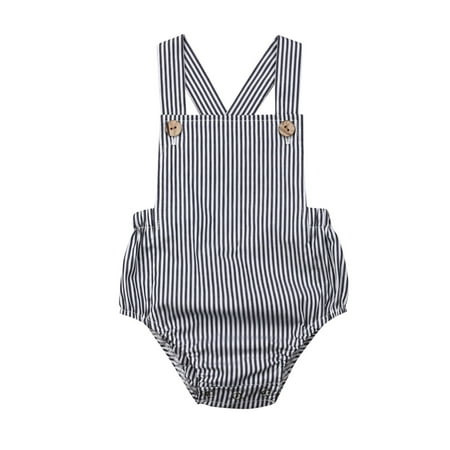 

Canrulo Newborn Baby Boy Girl Romper Jumpsuit Bodysuit Sunsuit Summer Cotton Clothes Outfits Gray 3-6 months
