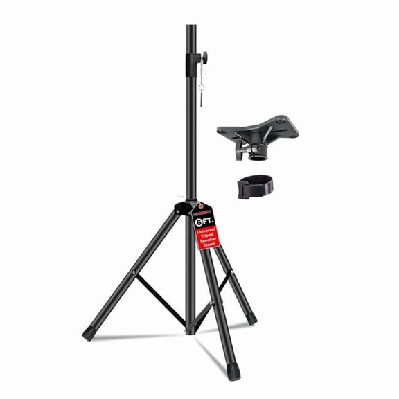 5 Core D0102H5UEG6 Speaker Stand Height Adjustable PA DJ Tripod Studio Monitor Stands with 35 mm Compatible Insert - Black