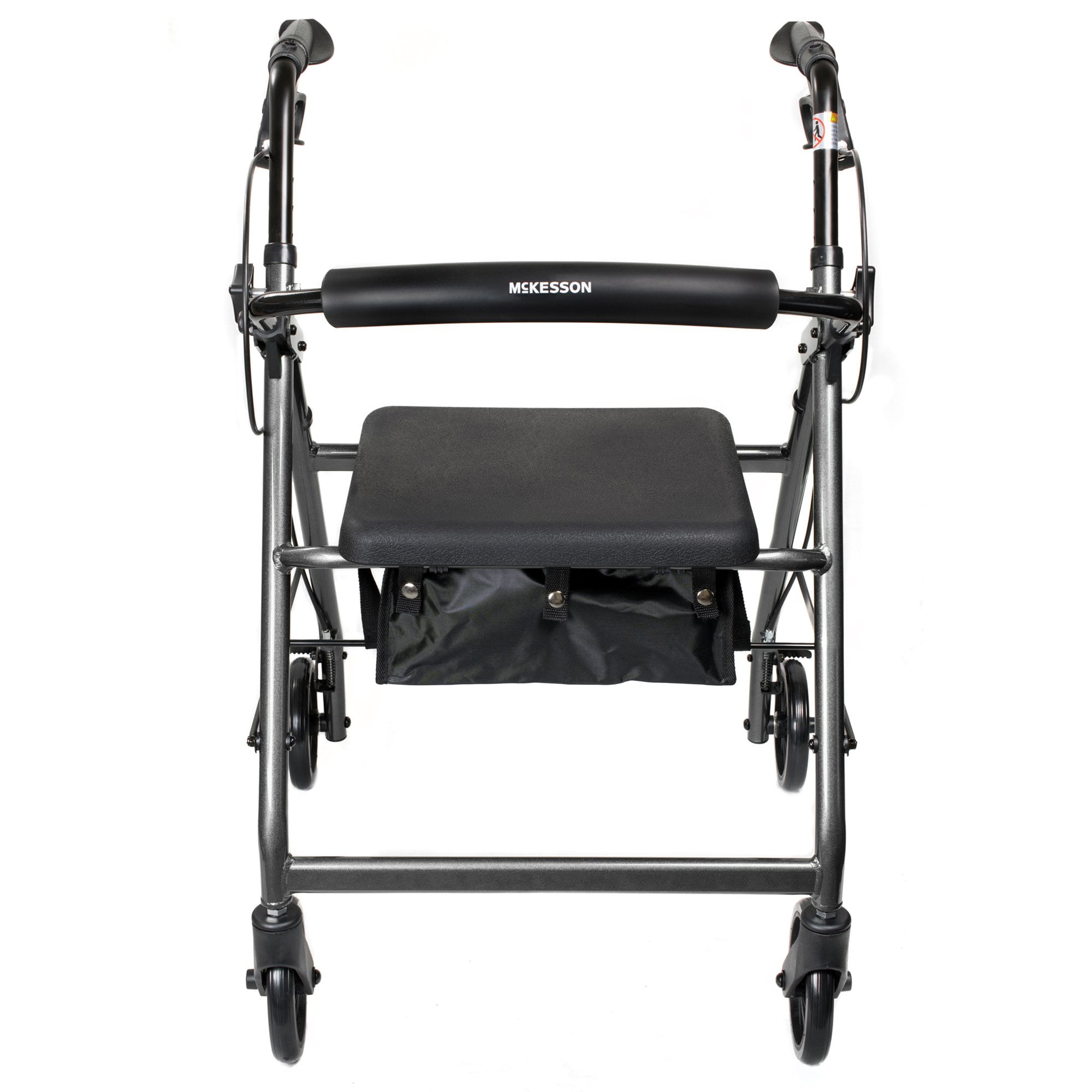 McKesson Rollator Walker with Seat and Wheels Silver, 300 lbs