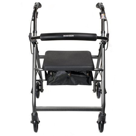 McKesson Rollator Folding Aluminum 300 lbs. 32 to 37 inch Handle Height 146-R726SL