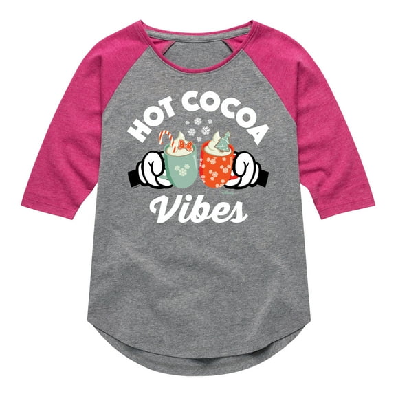 Disney - Hot Cocoa Vibes - Toddler & Youth Girls Raglan Graphic T-Shirt