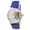 Blue, variant on Stylish Women Rose Pattern Watch Classic Round Dial Faux Leather Strap Accurate Quartz Movement Wrist Watch Birthday Anniversary Gift