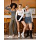 thumbnail image 4 of Top MANGOPOP - Camisetas de manga larga con cuello cuadrado para mujer, color gris, 4 of 6
