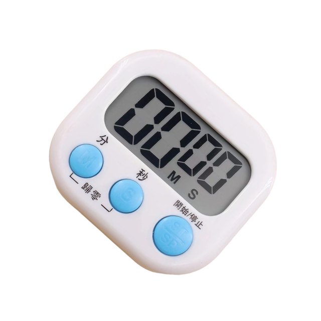 Sidaley Temporizador de cocina con pantalla LCD grande, herramientas de sincronización electrónicas digitales, botones cuadrados, reloj despertador, Electrónica Blanco