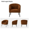 thumbnail image 2 of Boucle Accent Chair Barrel Chair Metal Legs Upholstered Chenille Lounge Single Sofa Bedroom Living Room Rust, 2 of 8