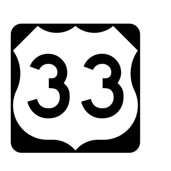 US Route 33 Metal Sign Highway Sign Road Sign Size: 12 inch x 12 inch