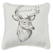 Park Designs Wild And Beautiful Deer Printed Pillow - 10"L - Off-White