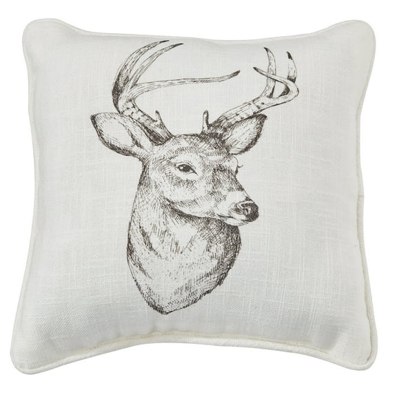 Park Designs Wild And Beautiful Deer Printed Pillow - 10"L - Off-White