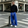 thumbnail image 2 of Evdexr Men's Baggy Sweatpants Drawstring Wide Leg Sweat Pants with Pockets Winter 2026 Lounge Hiking Pants Oversized Elastic Waist Loose Fit Trousers 2XL, 2 of 9