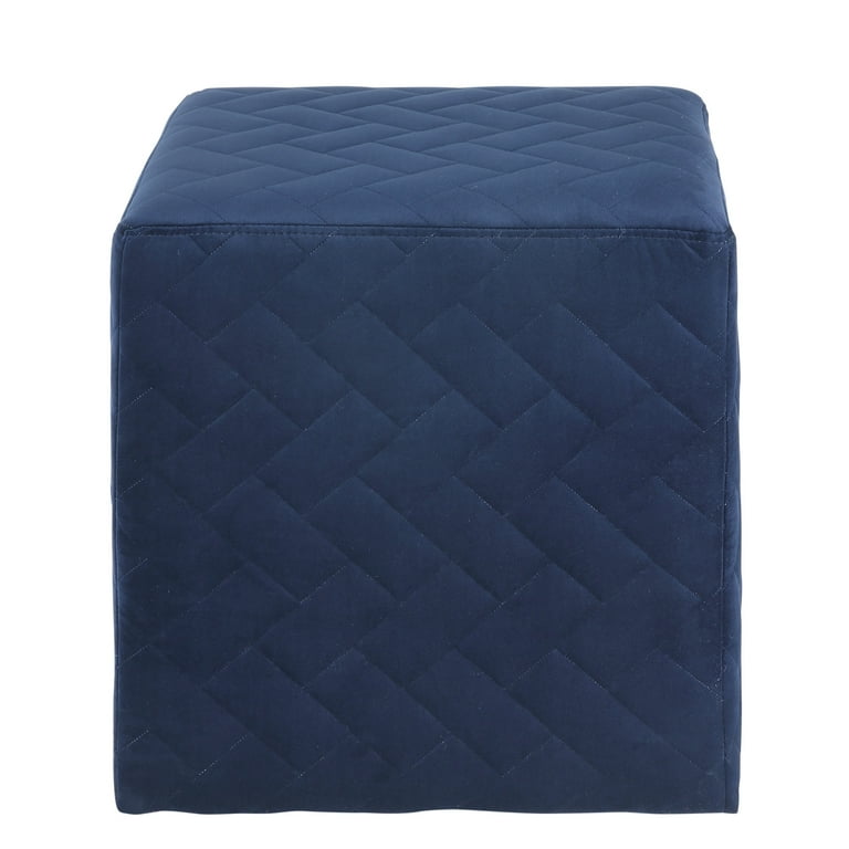 HomeRoots 487801 19 x 16.9 x 16.9 in. Navy Blue Velvet