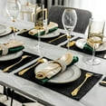 thumbnail image 1 of 4 Pcs Sets de Table en Lin Double Couche Style Moderne Lavables Résistants aux Taches pour Table à Manger Maison Gris Foncé, 1 of 8