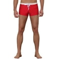thumbnail image 5 of INSPIRE CHIC Men's Solid Color Elastic Waist Summer Pool Swimwear Shorts Red 30, 5 of 5